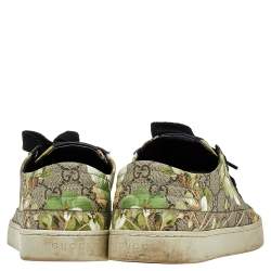 Gucci Multicolor Blooms Print GG Supreme Canvas Low Top Sneakers Size 40