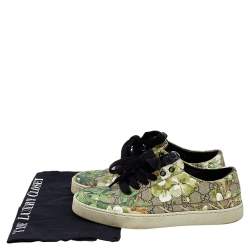 Gucci Multicolor Blooms Print GG Supreme Canvas Low Top Sneakers Size 40