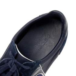 Gucci Navy Blue Suede and Nylon Low Top Sneakers Size 42.5