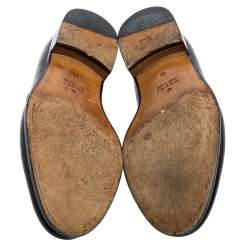 مملوكة مسبقًا حذاء لوفرز غوتشي جلد أسود مزين دلاية بشراشيب سليب أون مقاس 44