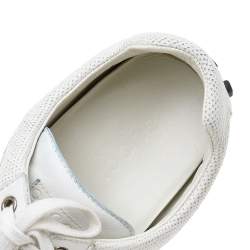 Gucci White Leather Web Detail Loafer Sneakers Size 42.5