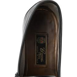 Pre Owned Gucci Black Leather Horsebit Slip On Loafers Size 43