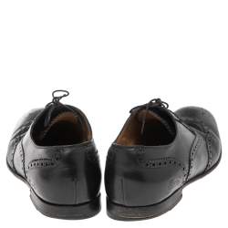 Pre Owned Gucci Black Leather Lace Up Oxfords Size 42