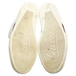 Gucci White Leather Web Detail High-Top Sneakers Size 45