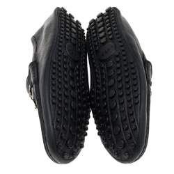 Pre Owned حذاء لوفرز غوتشي سليب أون هورسبيت جلد أسود مقاس 46