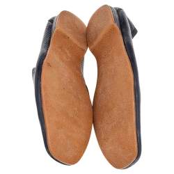 مملوكة مسبقًا حذاء لوفرز غوتشي فريدريك ويب جلد أسود مقاس 45