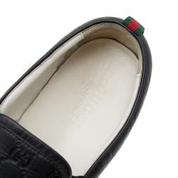 مملوكة مسبقًا Gucci Black Guccissima Leather Slip On Sneakers Size 44
