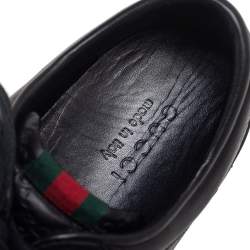 Gucci Black Guccissima Leather Low Top Sneakers Size 43.5