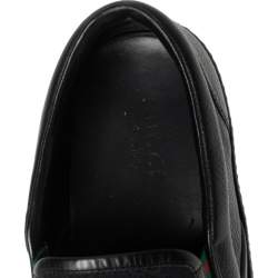 Pre Owned Gucci Black GG Canvas and Leather Slip-On Sneakers Size 44