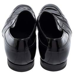 Pre Owned Gucci Black Patent Leather Slip-on Loafers Size 43