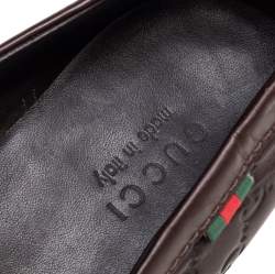 Gucci Brown Guccissima Leather Penny Loafers Size 44