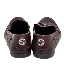 Gucci Brown Guccissima Leather Penny Loafers Size 44