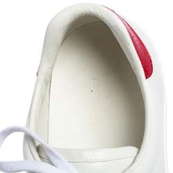 مملوكة مسبقًا Gucci White Leather Web Ace Sneakers Size 41.5