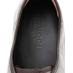 Gucci Brown GG Canvas and Leather Low-Top Sneakers Size 44