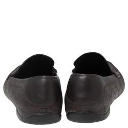Pre Owned Gucci Brown Guccissima Leather Penny Loafers Size 42.5