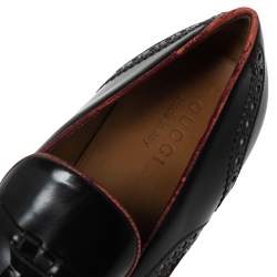 Gucci Multicolor Leather and Printed Calf Hair Trim Tassel Detail Slip-on Loafers Size 43