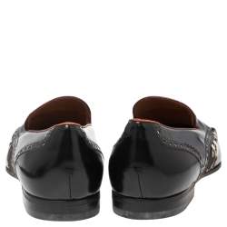 Gucci Multicolor Leather and Printed Calf Hair Trim Tassel Detail Slip-on Loafers Size 43