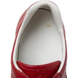 Gucci Red Guccissima Leather Ace Low Top Sneakers Size 43.5  