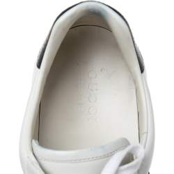 مملوكة مسبقًا Gucci White Leather Web Ace Low-Top Sneakers Size 43.5