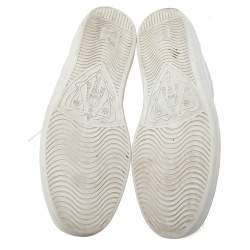 مملوكة مسبقًا Gucci White Leather Web Ace Low-Top Sneakers Size 43.5
