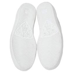 Pre Owned Gucci White Leather Embroidered Bee Web Ace High-Top Sneakers Size 41.5 