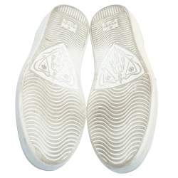 Pre Owned Gucci White Leather Web Embroidered Ace Sneakers Size 40