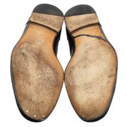 Pre Owned حقيبة لوفرز غوتشي جوردان جلد أسود مزين هورسبيت مقاس 42