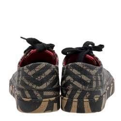 Pre Owned حذاء رياضي غوتشي كاليدو كانفاس جي جي سوبريم بيج/أسود منخفض من أعلى مقاس 43.5