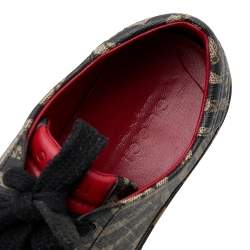 Pre Owned حذاء رياضي غوتشي كاليدو كانفاس جي جي سوبريم بيج/أسود منخفض من أعلى مقاس 43.5