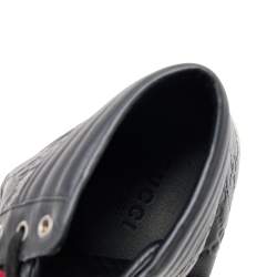 Gucci Black Guccissima Leather Web Detail High Top Sneakers Size 43.5