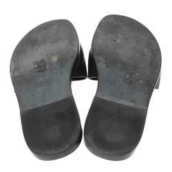 Pre Owned  Gucci Black Leather Horesebit Accent Flat Slippers Size 43