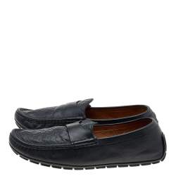 Gucci Black Guccissima Leather Penny Slip On Loafers Size 43.5