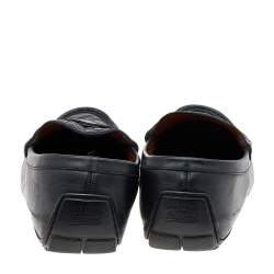 Gucci Black Guccissima Leather Penny Slip On Loafers Size 43.5