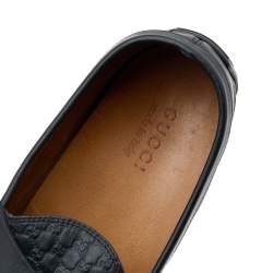 Gucci Black Guccissima Leather Penny Slip On Loafers Size 43.5