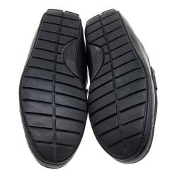 Gucci Black Guccissima Leather Penny Slip On Loafers Size 43.5