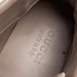 Pre Owned Gucci Grey Suede Web Detail High Top Sneakers Size 41.5