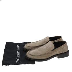 Gucci Beige Suede Slip on Loafers Size 42