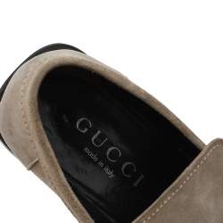 Gucci Beige Suede Slip on Loafers Size 42