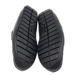 Gucci Midnight Blue Micro Guccissima Leather Slip On Loafers Size 42