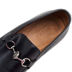 Gucci Black Leather Hysteria Horsebit Slip On Loafers Size 43.5