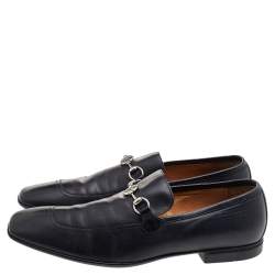 Gucci Black Leather Hysteria Horsebit Slip On Loafers Size 43.5