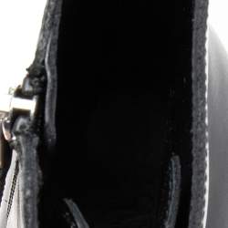 Gucci Black Leather Lace-Up Platform Combat Boots Size 44