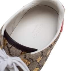 Pre Owned حذاء رياضي غوتشي بي أيس كانفاس GG سوبريم بني عنق منخفض مقاس 40