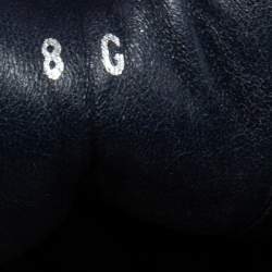 Gucci Navy Blue/Beige GG Supreme Canvas and Suede Low-Top Sneakers Size 42