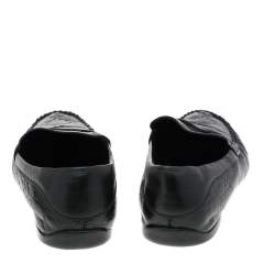 Gucci Black Guccissima Leather Penny Slip On Loafers Size 42