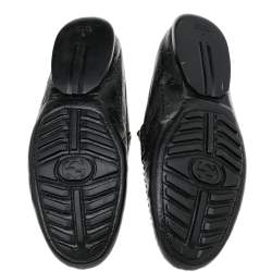 Gucci Black Guccissima Leather Penny Slip On Loafers Size 42