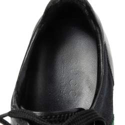 Gucci Black GG Canvas And Leather Web Low Top Sneakers Size 42.5