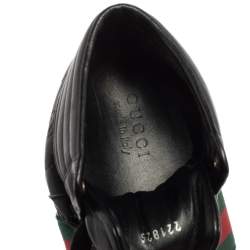 Gucci Black Guccissima Leather Web Detail High Top Sneakers Size 42