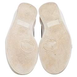 Gucci Off White Leather Flacer Web Low Top Sneakers Size 44