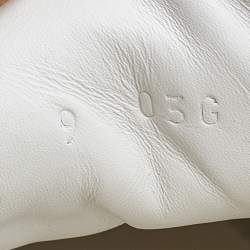 Pre Owned حذاء رياضي غوتشي إيس بي جلد أبيض مطرز بعنق منخفض مقاس 43